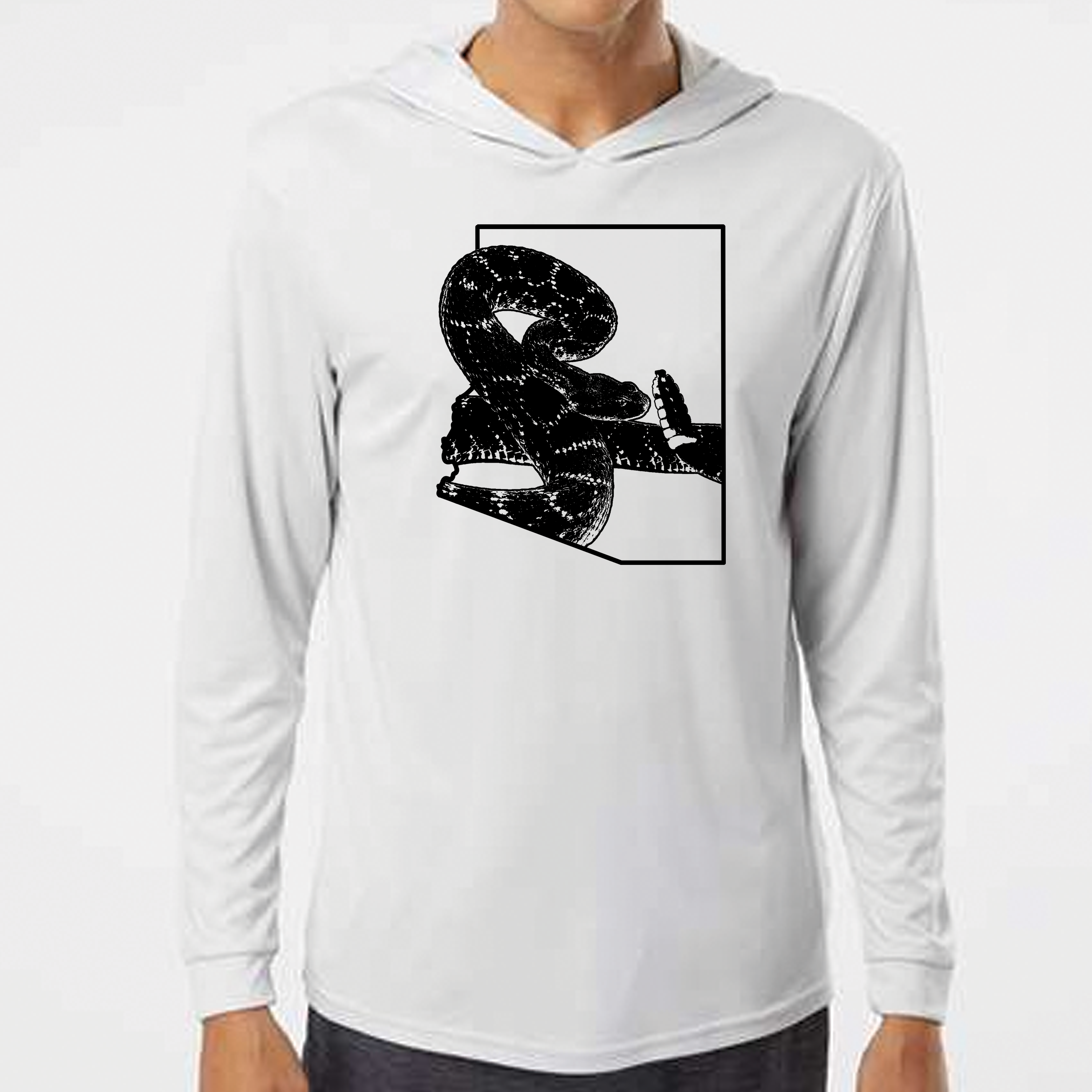 AZ Black Rattlesnake Long Sleeve Performance Tee